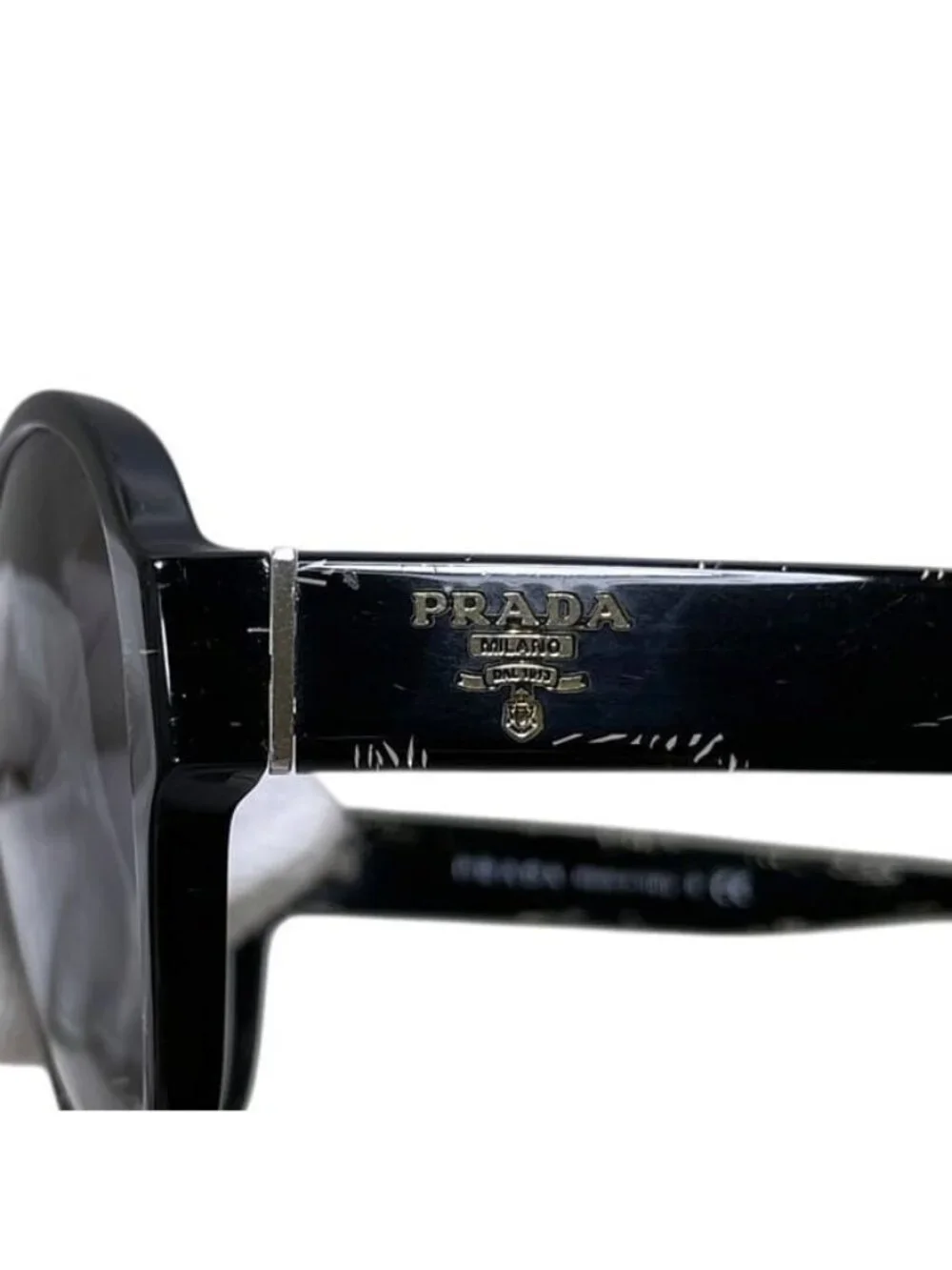 Prada Sunglasses Black Gradient Eyewear Acetate Case Lens